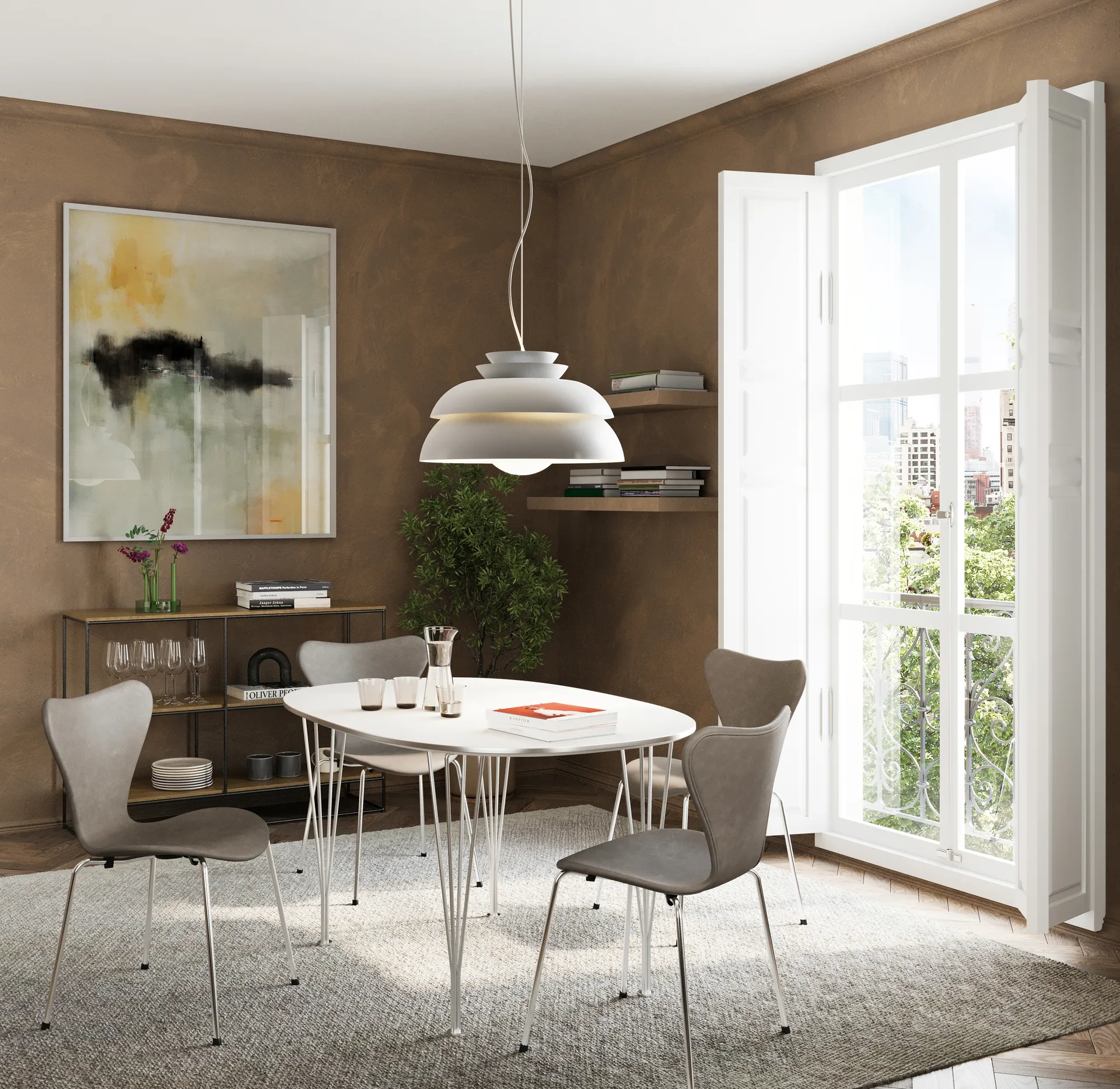 Lámpara colgante Concert blanco, P3 Fritz Hansen