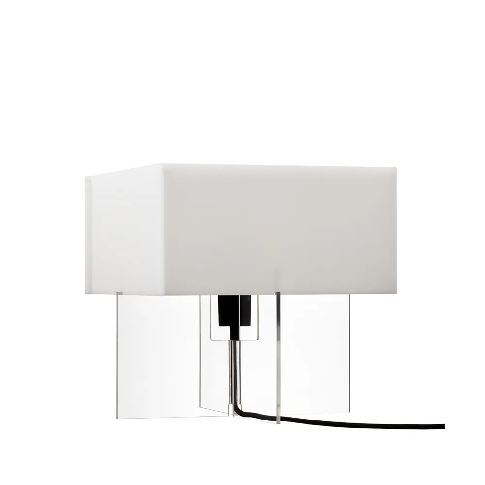 Lámpara de mesa Cross-Plex T-300, Opal-soporte de acrílico Fritz Hansen