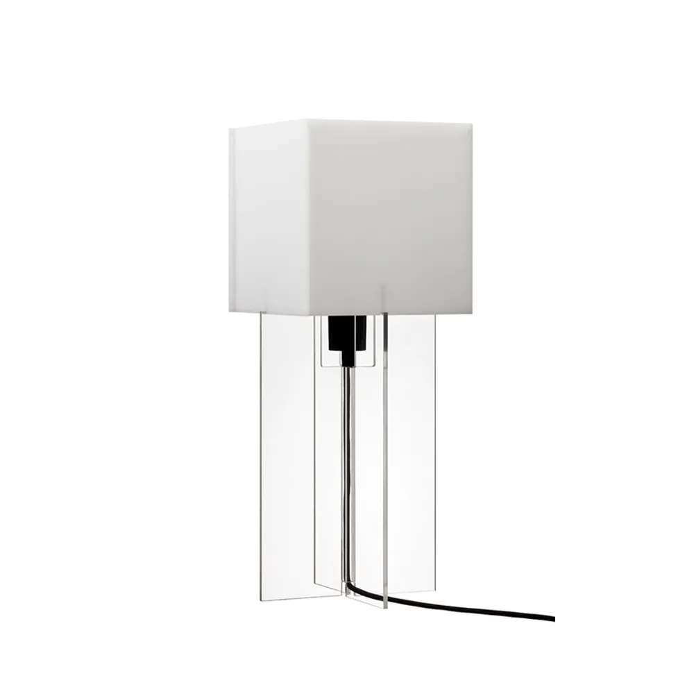 Lámpara de mesa Cross-Plex T-500, Opal-soporte de acrílico Fritz Hansen