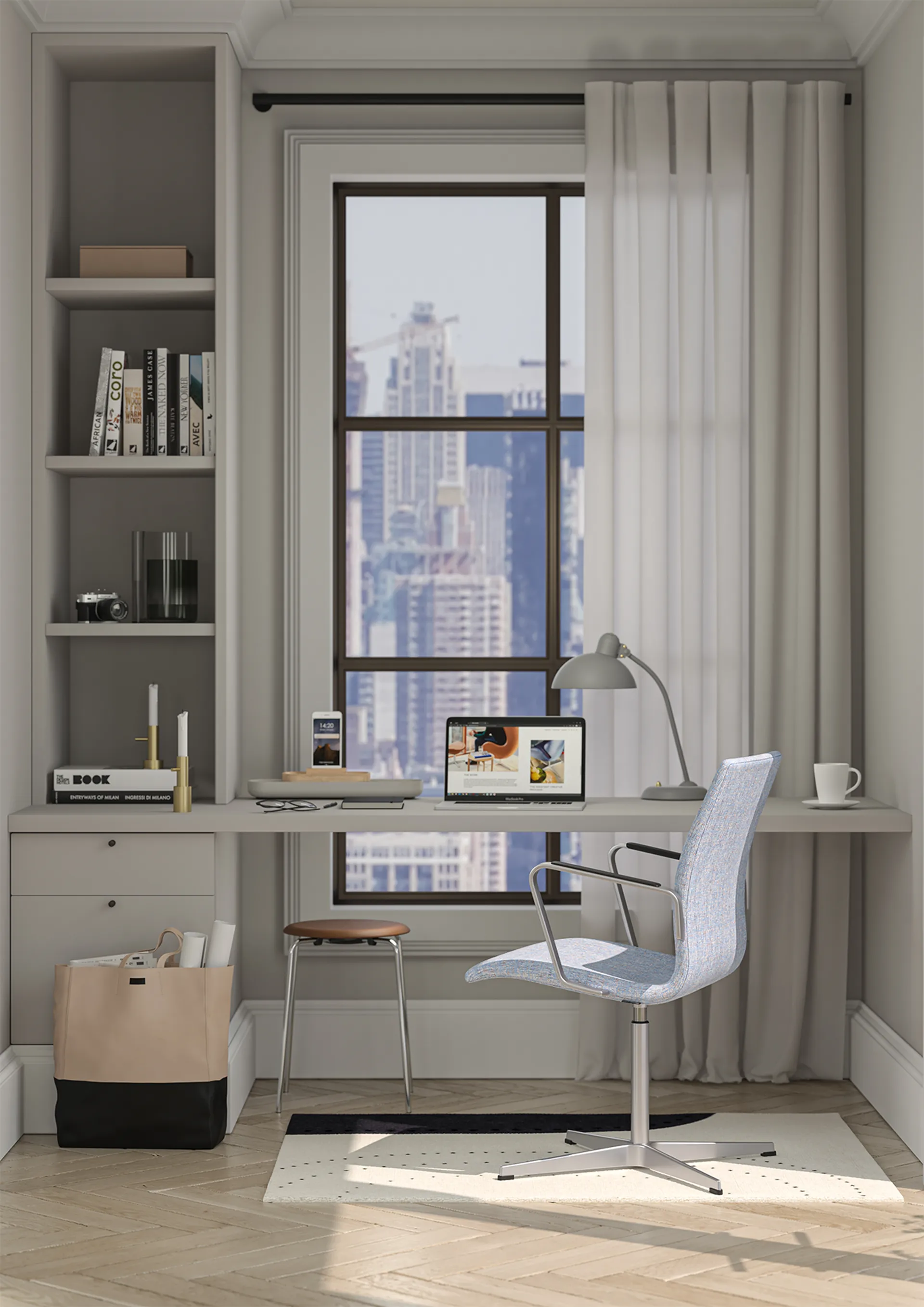 Lámpara de mesa Kaiser Idell 6556-T, Easy Grey Fritz Hansen