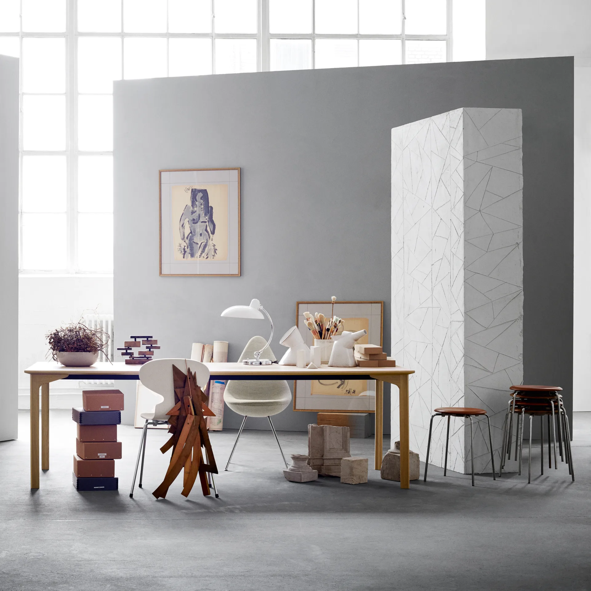 Lámpara de mesa Kaiser Idell 6631-T Luxus, White Fritz Hansen