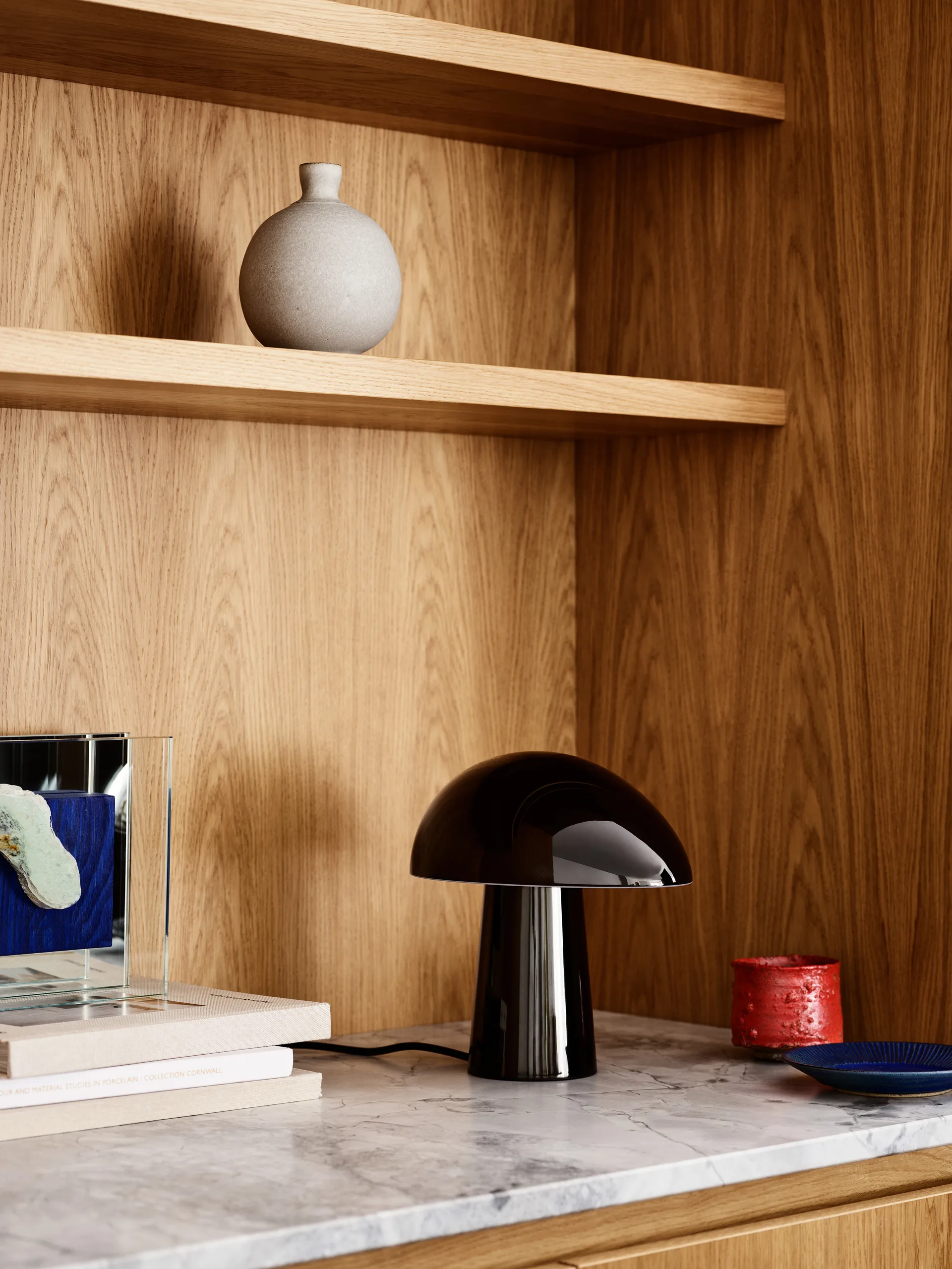 Lámpara de mesa Night Owl steel, Black Fritz Hansen