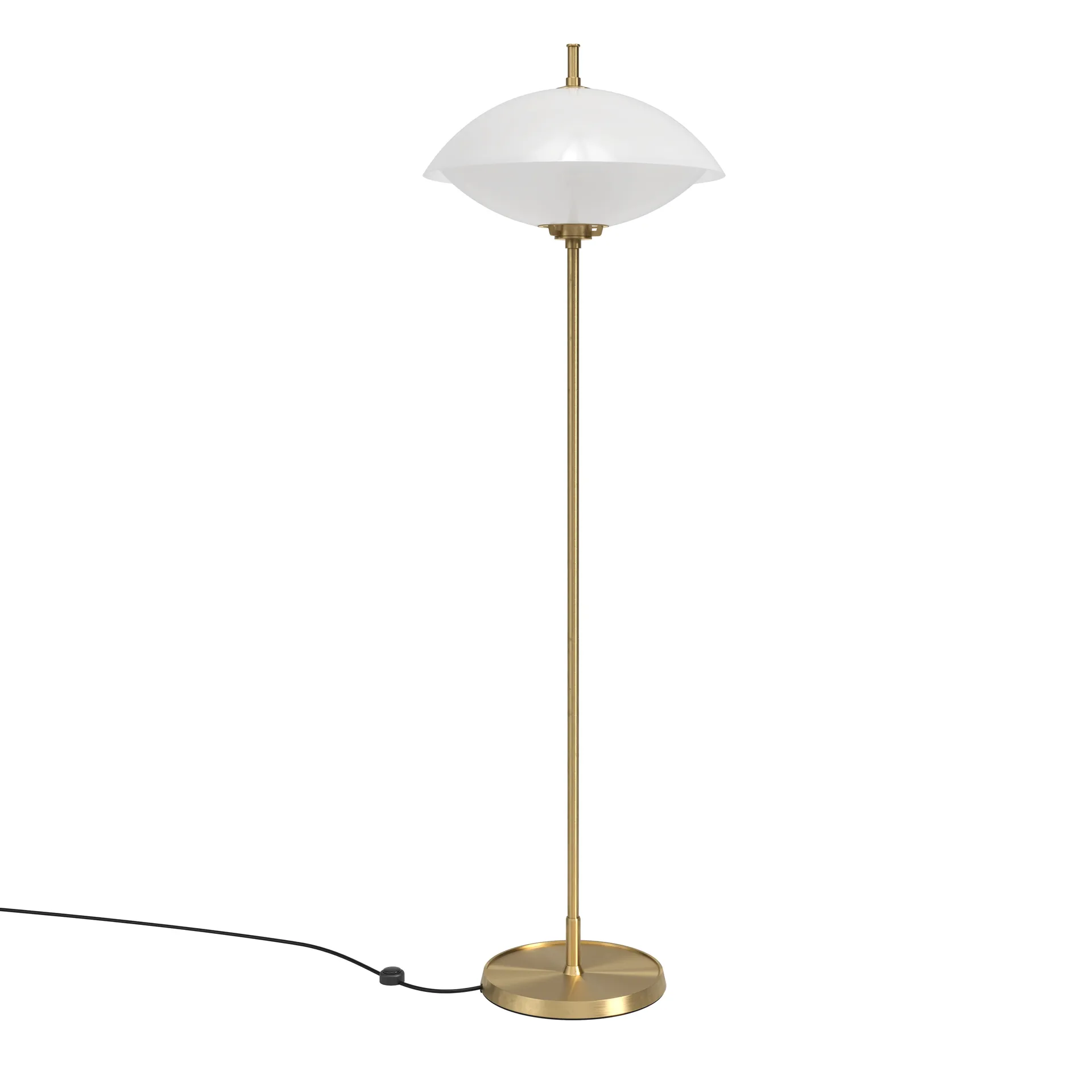 Lámpara de pie Clam 128 cm, Opal-brass Fritz Hansen