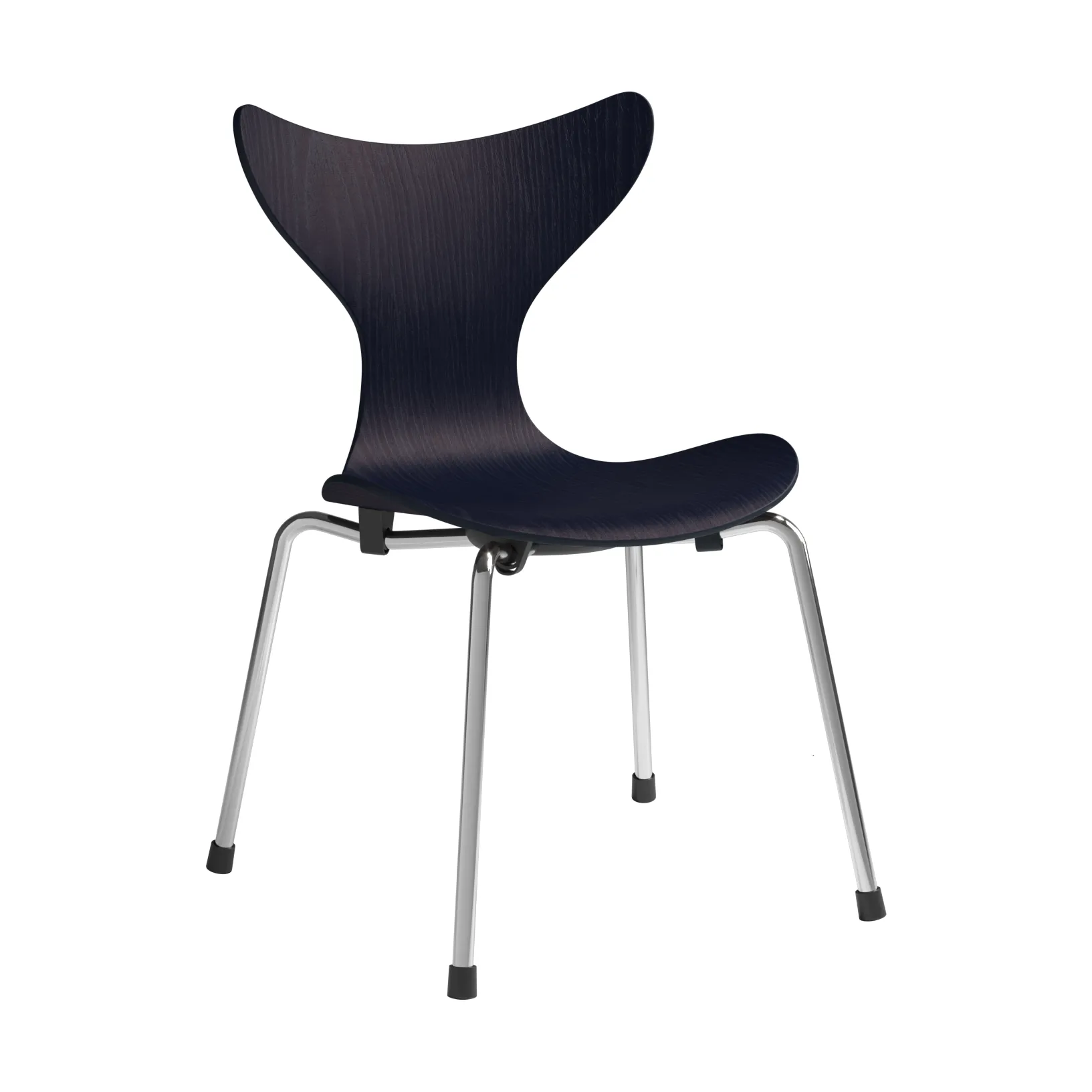 Silla infantil Liljan, Midnight blue fresno pintado-cromo Fritz Hansen