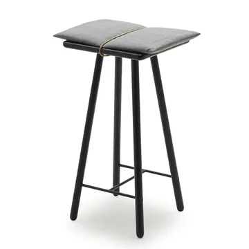 Taburete de bar Georg bajo - Roble lacado en negro - Fritz Hansen