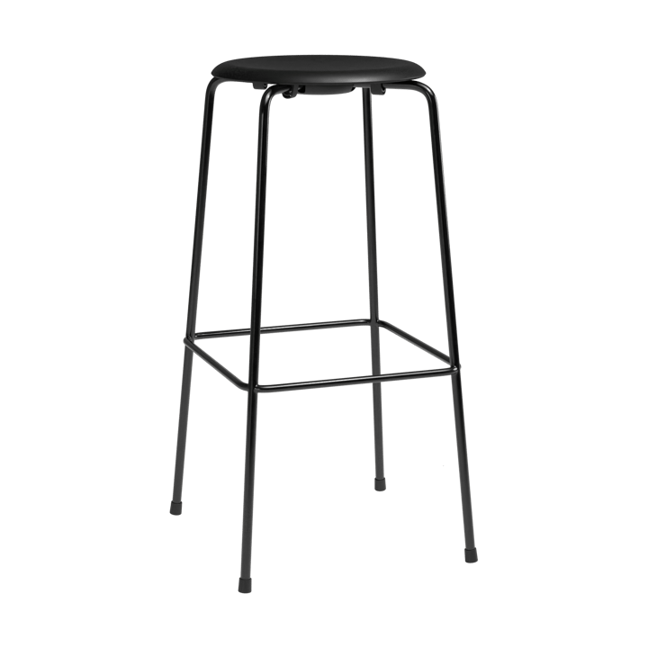 Taburete de bar High Dot - Intense cuero negro-acero negro - Fritz Hansen