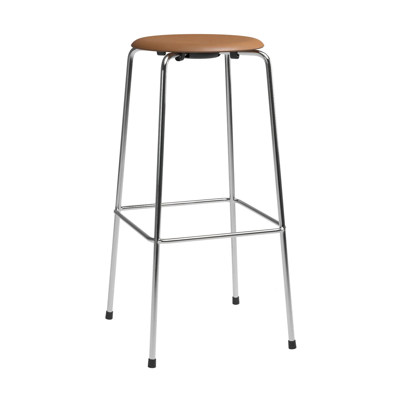 Taburete de bar High Dot, Wild cuero walnut-cromo Fritz Hansen
