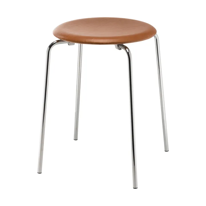 Taburete Dot cuero - Essential walnut-chrome - Fritz Hansen