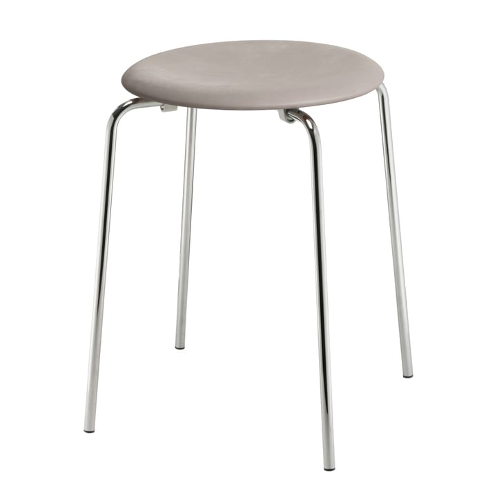 Taburete Dot cuero, Lava grey-chrome Fritz Hansen