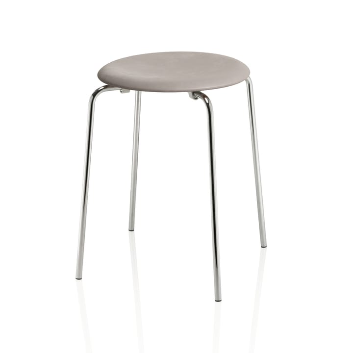 Taburete Dot cuero, Lava grey-chrome Fritz Hansen