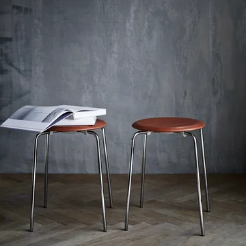 Taburete Dot cuero - Wild leather walnut - Fritz Hansen