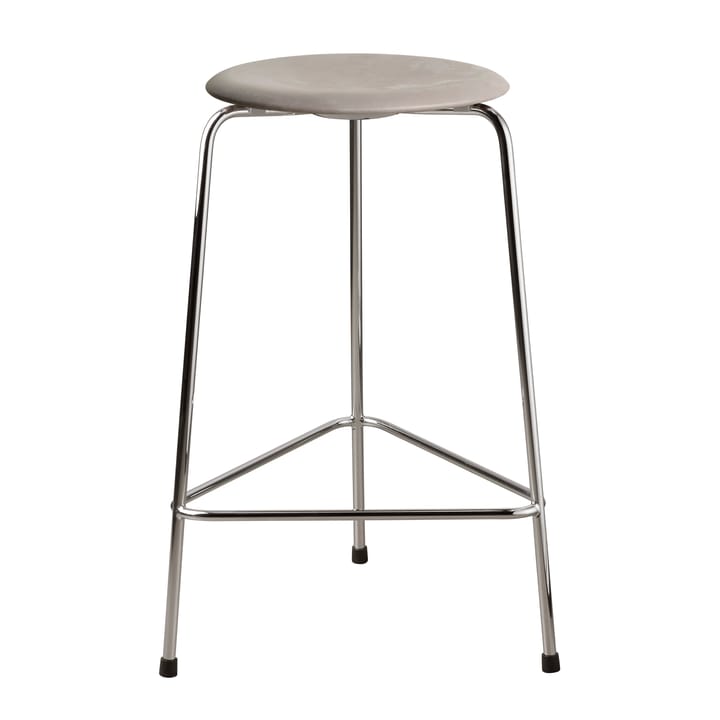 Taburete High Dot cuero, Lava grey-chrome Fritz Hansen