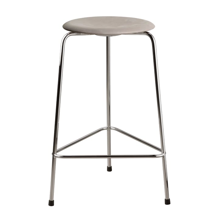 Taburete High Dot cuero - Lava grey-chrome - Fritz Hansen