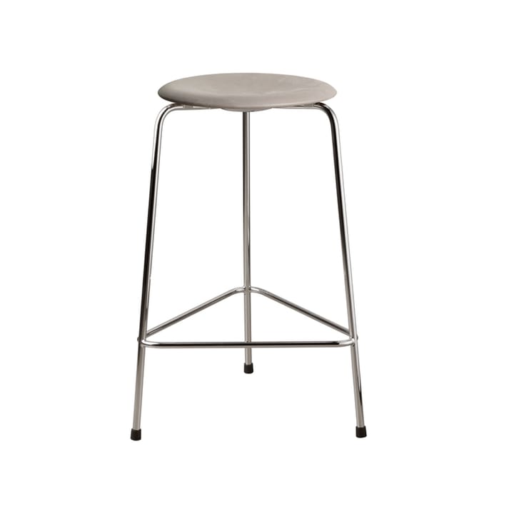 Taburete High Dot cuero, Lava grey-chrome Fritz Hansen