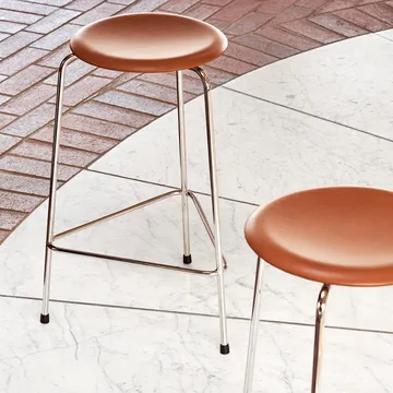 Taburete High Dot cuero - Wild leather walnut - Fritz Hansen