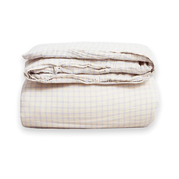 Funda nórdica doble Gingham Sky Blue Muslin, 220x240 cm Garbo&Friends