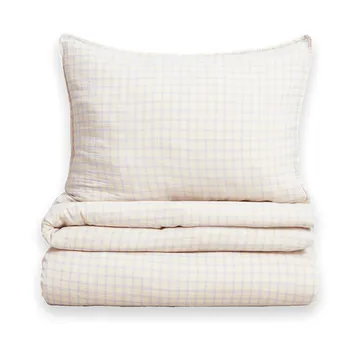 Juego de cama Gingham Sky Blue Muslin - 150x210 cm/50x60 cm - Garbo&Friends