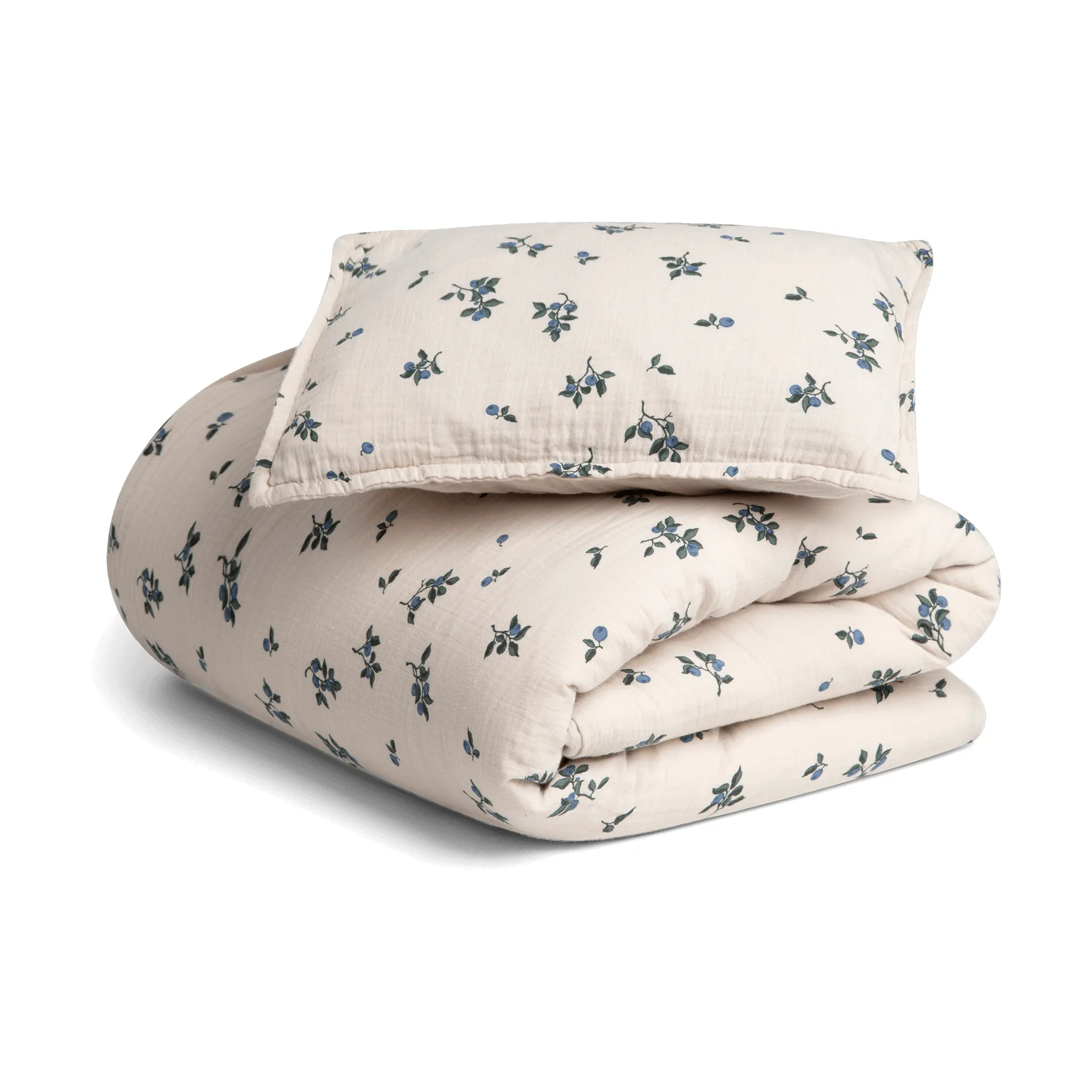 Juego de funda nórdica Blueberry Muslin baby, 70x100 cm/40x45 cm Garbo&Friends