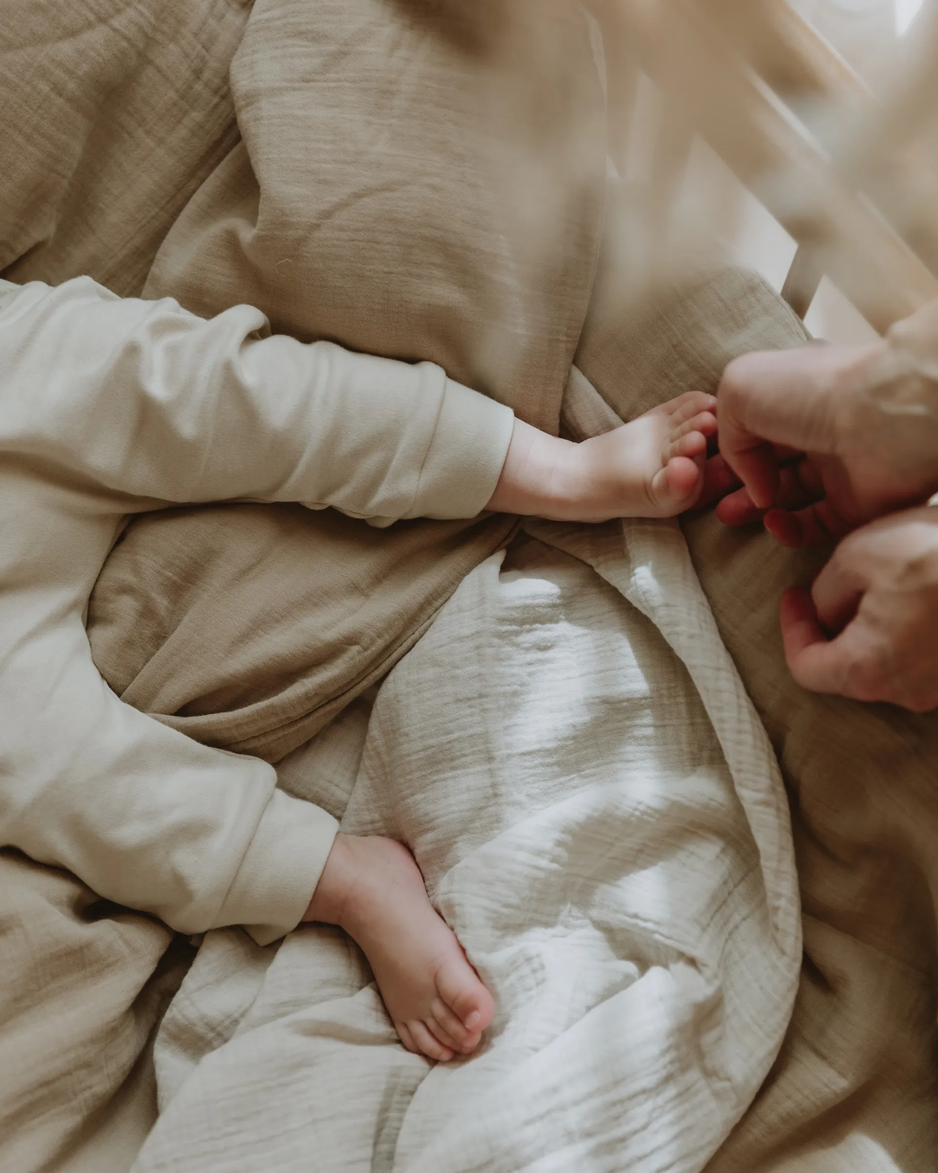 Manta Eggshell Muslin Swaddle, 110x110 cm Garbo&Friends