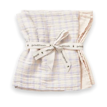 Mantas pequeñas Gingham Sky Blue Muslin 2 piezas - 60x60 cm - Garbo&Friends