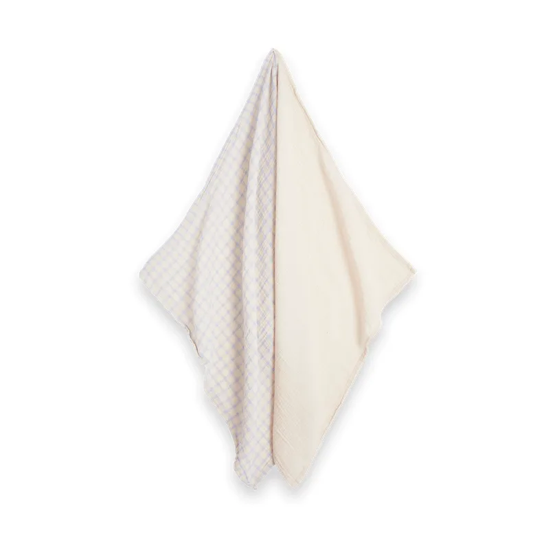 Mantas pequeñas Gingham Sky Blue Muslin 2 piezas, 60x60 cm Garbo&Friends