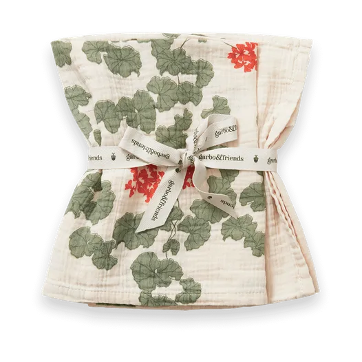 Mantas pequeñas Pelargonium Muslin 2 piezas, 60x60 cm Garbo&Friends