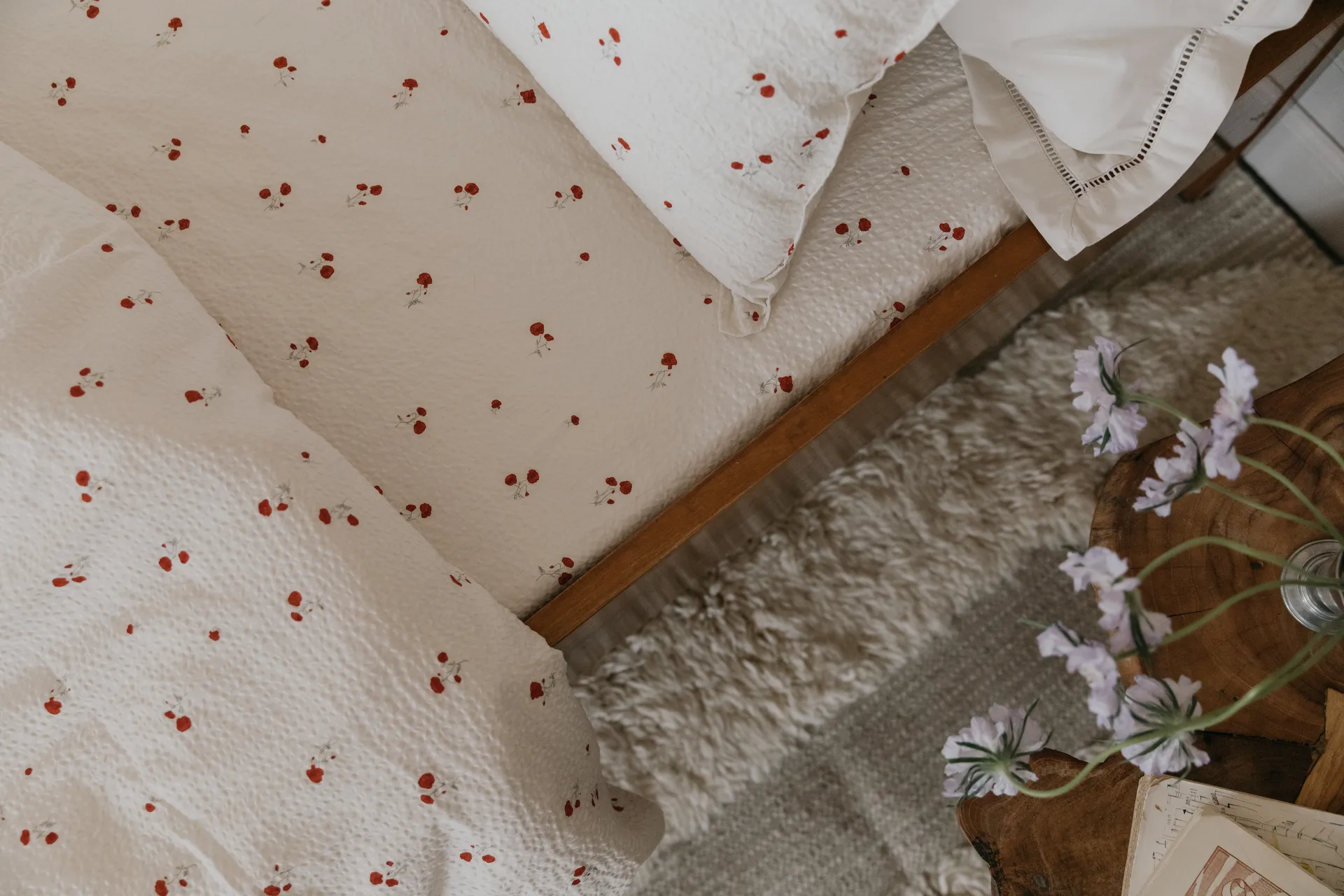 Sábana ajustable Poppy Seersucker, 180x200x30 cm Garbo&Friends