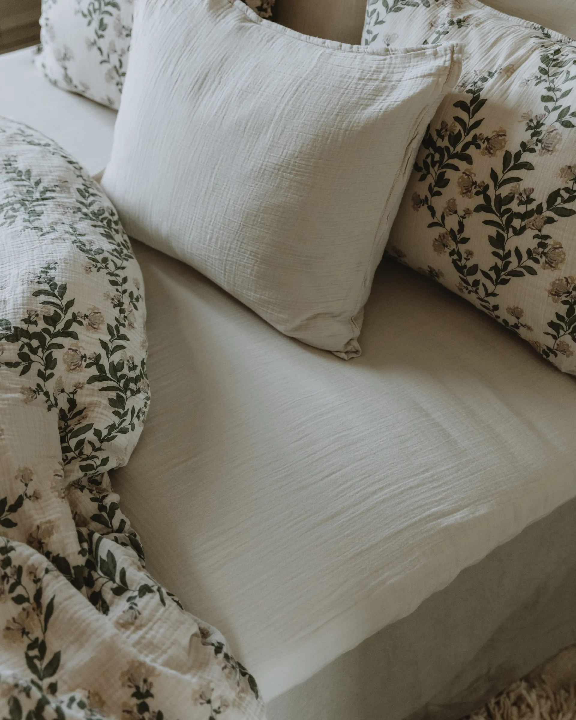 Sábana bajera Eggshell Muslin, 140x200x30 cm Garbo&Friends