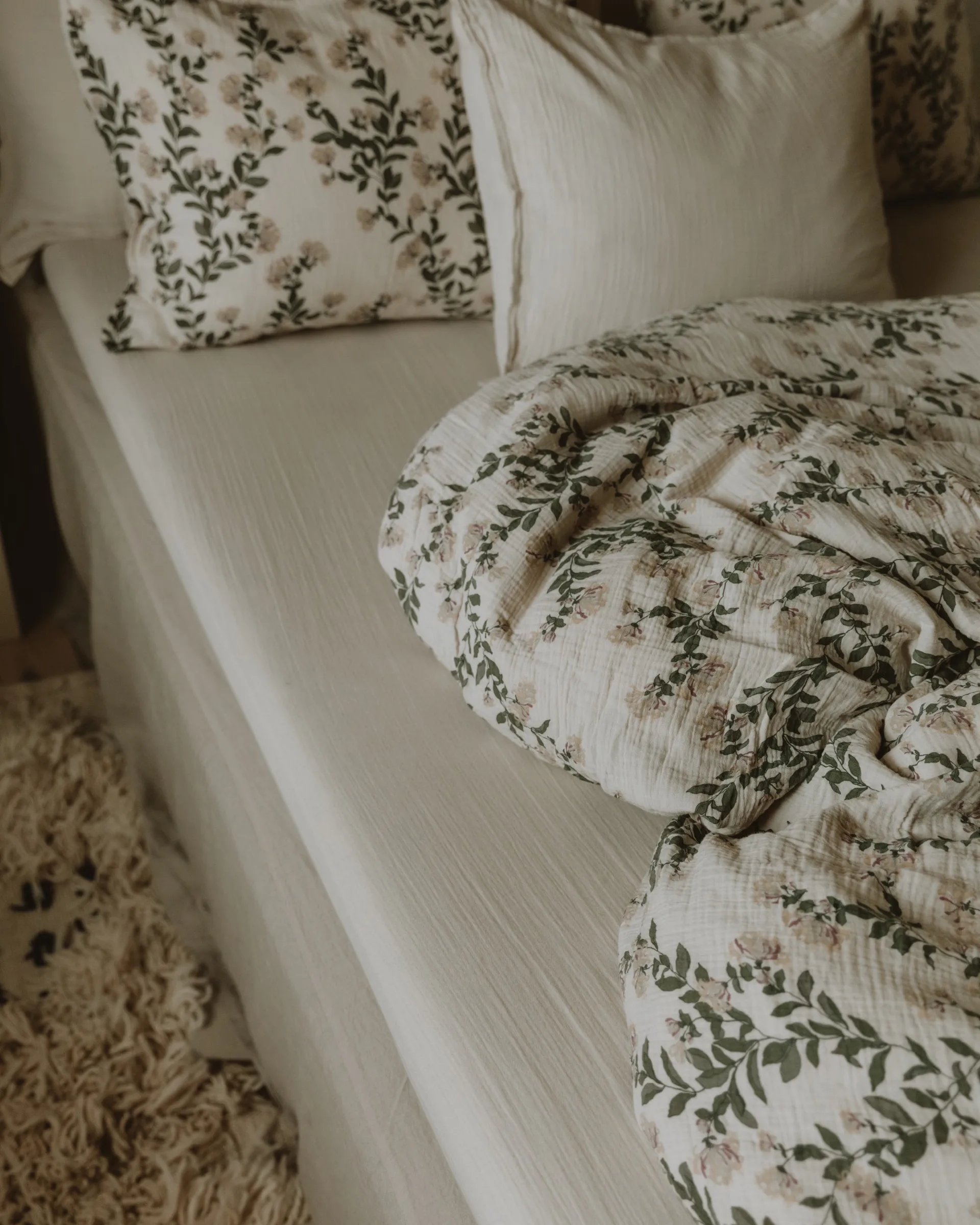 Sábana bajera Eggshell Muslin, 140x200x30 cm Garbo&Friends