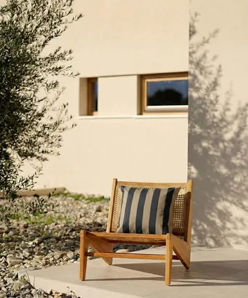 Cojín a rayas Garden Glory - Negro-beige, 50x50 cm - Garden Glory