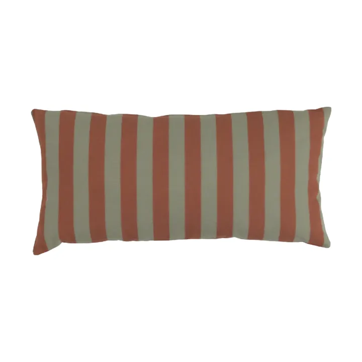 Cojín a rayas Garden Glory - Verde eucalipto‑terracota, 25x50 cm - Garden Glory