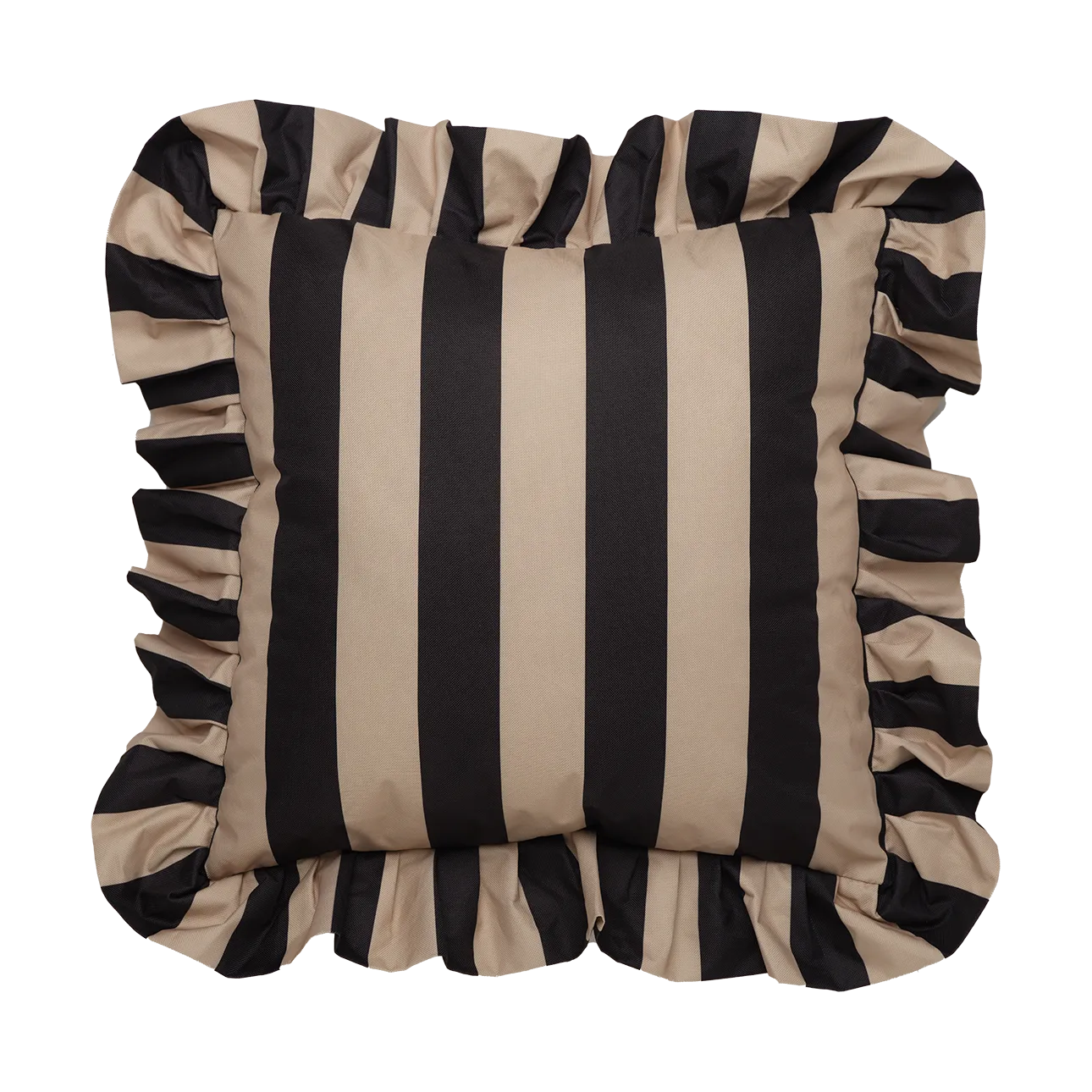 Cojín con volantes Garden Glory Outdoor 45x45 cm, Black-beige Garden Glory