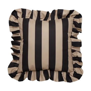 Cojín con volantes Garden Glory Outdoor 45x45 cm - Black-beige - Garden Glory