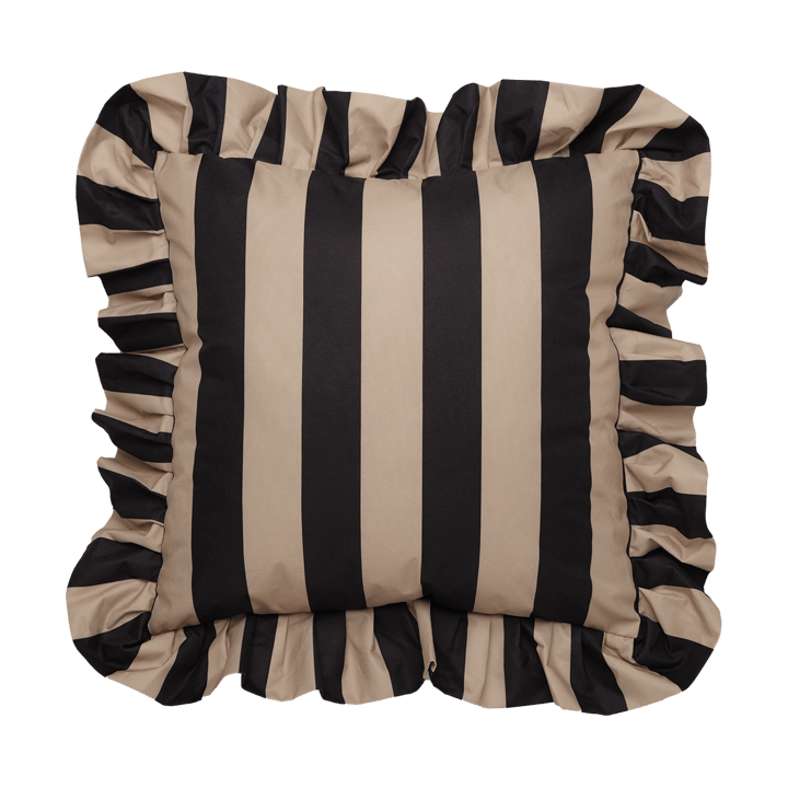 Cojín con volantes Garden Glory Outdoor 45x45 cm - Black-beige - Garden Glory