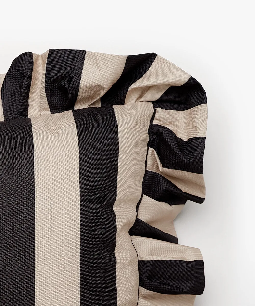 Cojín con volantes Garden Glory Outdoor 45x45 cm, Black-beige Garden Glory