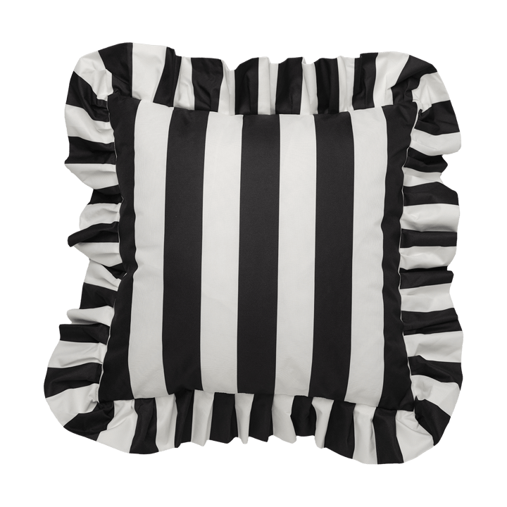 Cojín con volantes Garden Glory Outdoor 45x45 cm - Black-white - Garden Glory