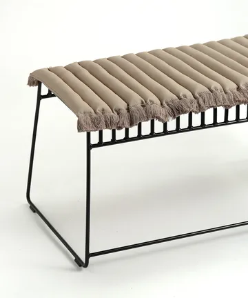 Cojín de asiento Garden Glory con flecos - Beige, flecos beige, 38x120 cm - Garden Glory