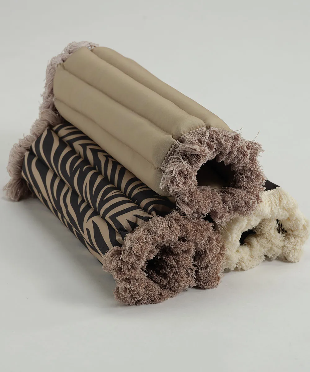 Cojín de asiento Garden Glory con flecos, Beige, flecos beige, 38x40 cm Garden Glory