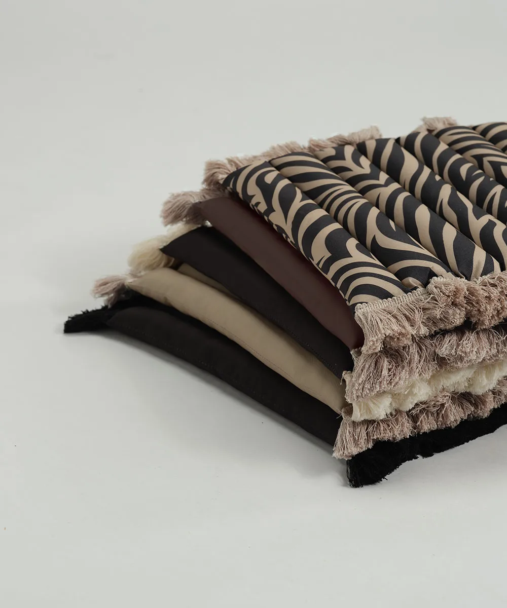 Cojín de asiento Garden Glory con flecos, Beige, flecos beige, 38x40 cm Garden Glory