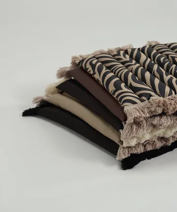 Cojín de asiento Garden Glory con flecos - Beige, flecos beige, 38x40 cm - Garden Glory