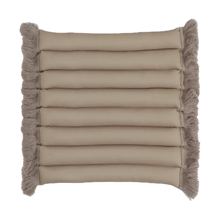 Cojín de asiento Garden Glory con flecos - Beige, flecos beige, 38x40 cm - Garden Glory
