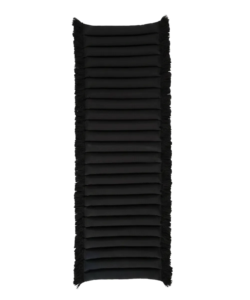 Cojín de asiento Garden Glory con flecos, Negro, flecos negro, 38x120 cm Garden Glory