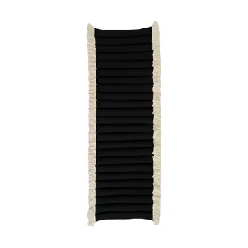 Cojín de asiento Garden Glory con flecos - Negro, flecos offwhite, 38×120 cm - Garden Glory