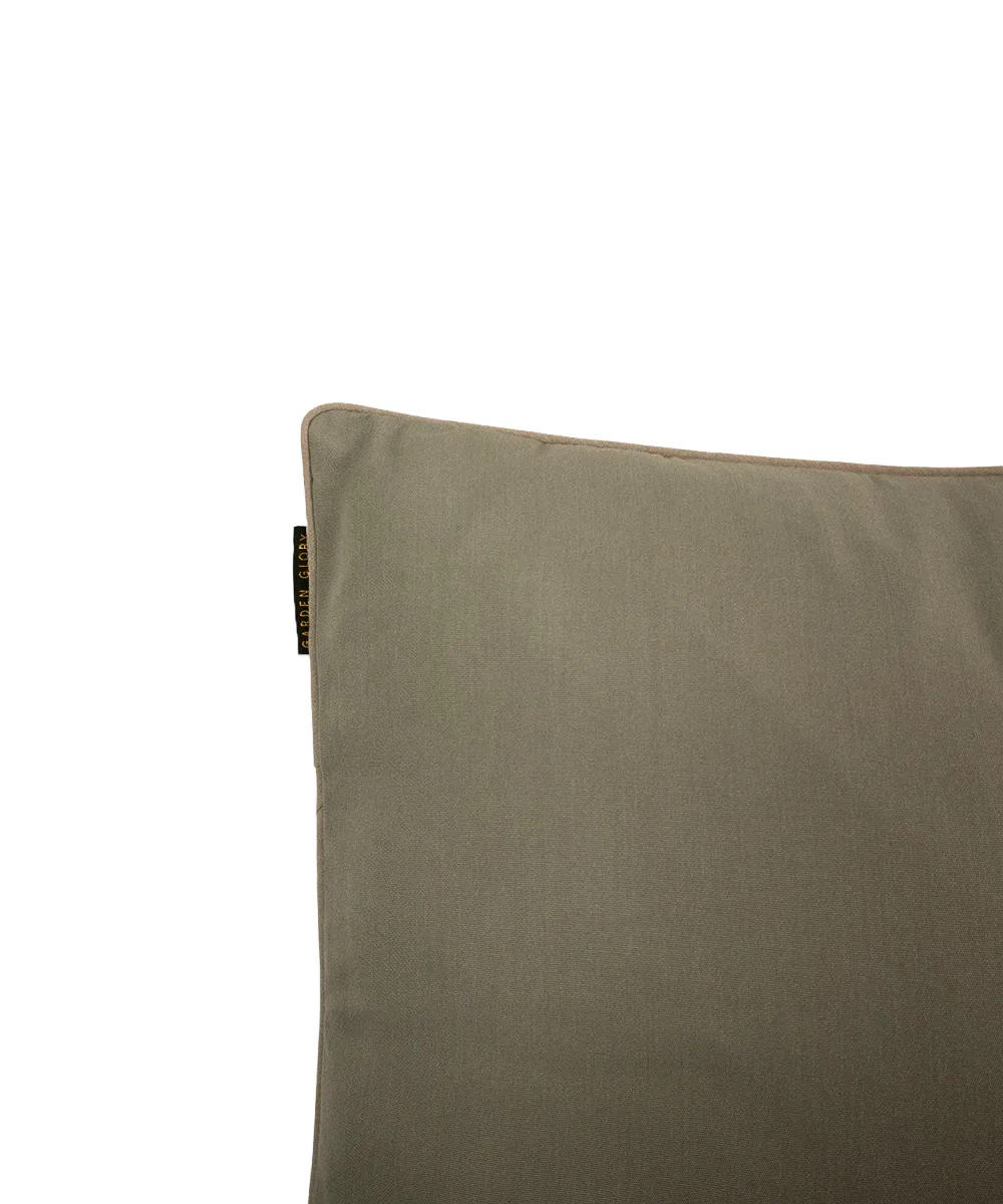 Cojín Garden Glory, Verde eucalipto con borde beige 50x70 cm Garden Glory