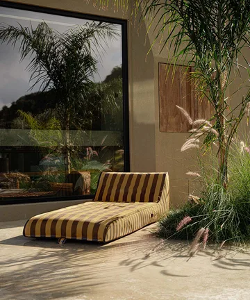 Tumbona hinchable Garden Glory - Amarillo azafrán-marrón, 85×168,5 cm - Garden Glory