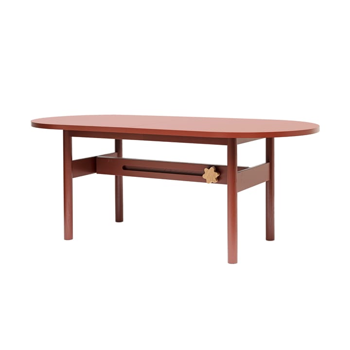 Mesa Ateljé, Roble-teñido de rojo-pomo en roble Gärsnäs