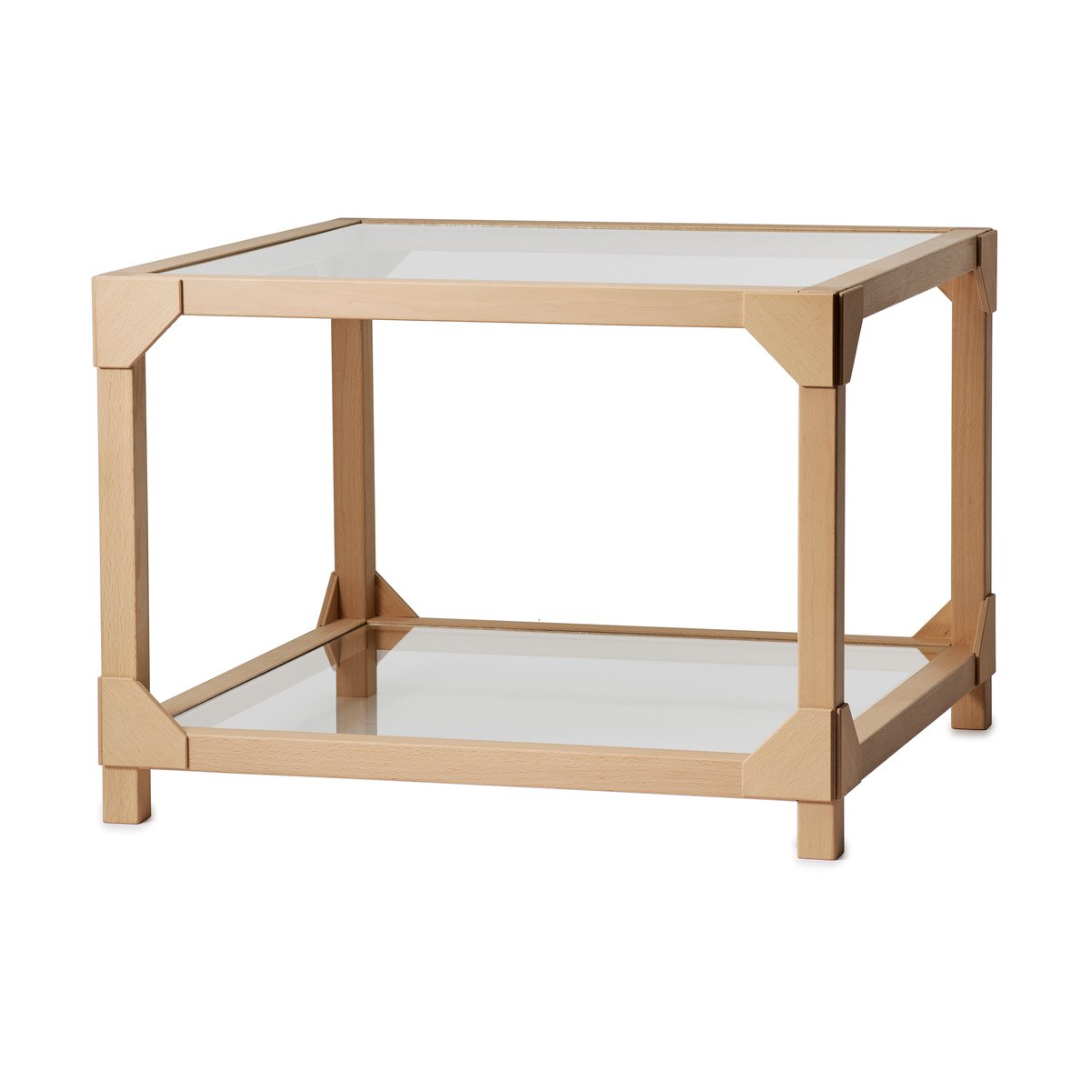 Gärsnäs Mesa de Centro Bleck 55x55 cm vidrio Haya-natural