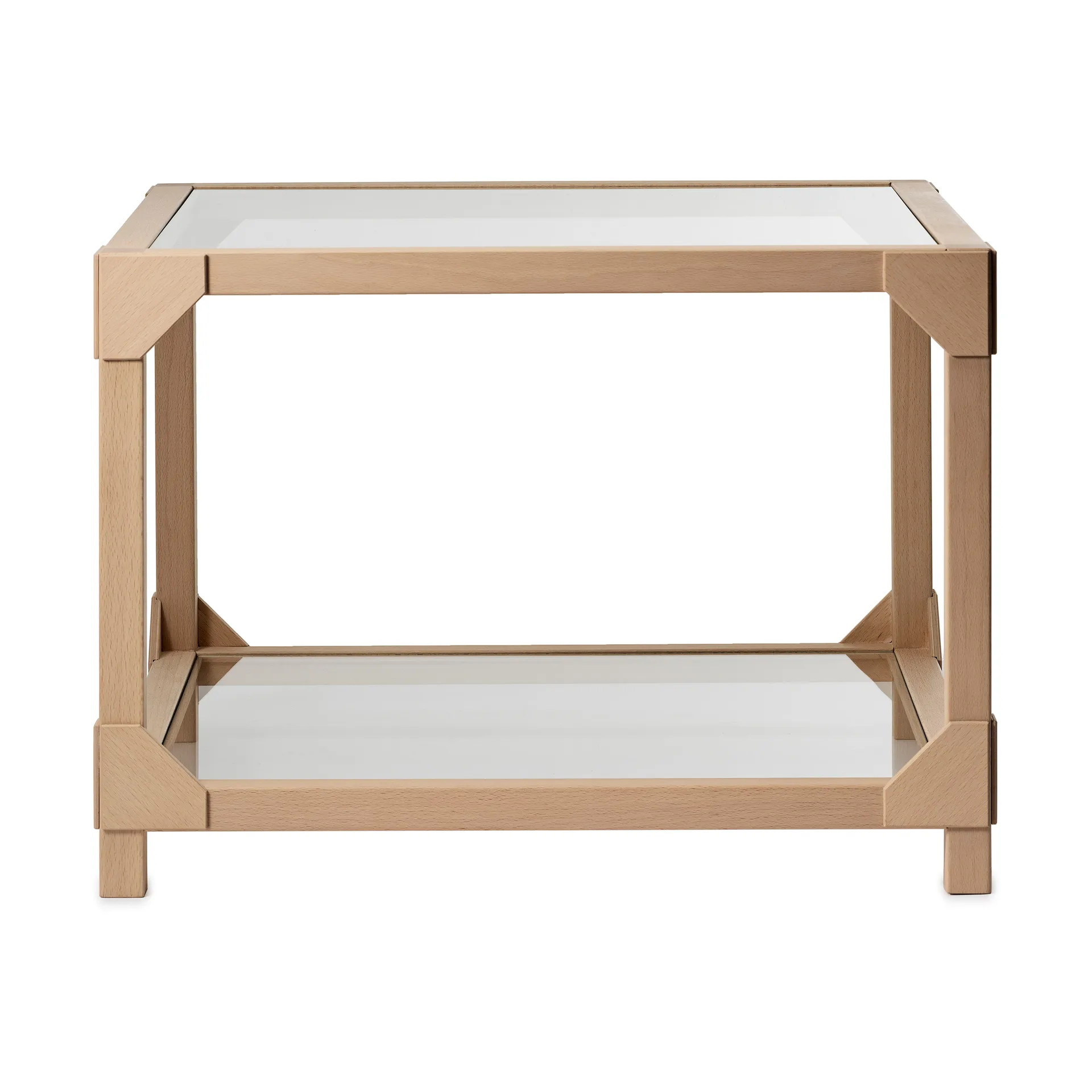 Mesa de Centro Bleck 55x55 cm vidrio, Haya-natural Gärsnäs