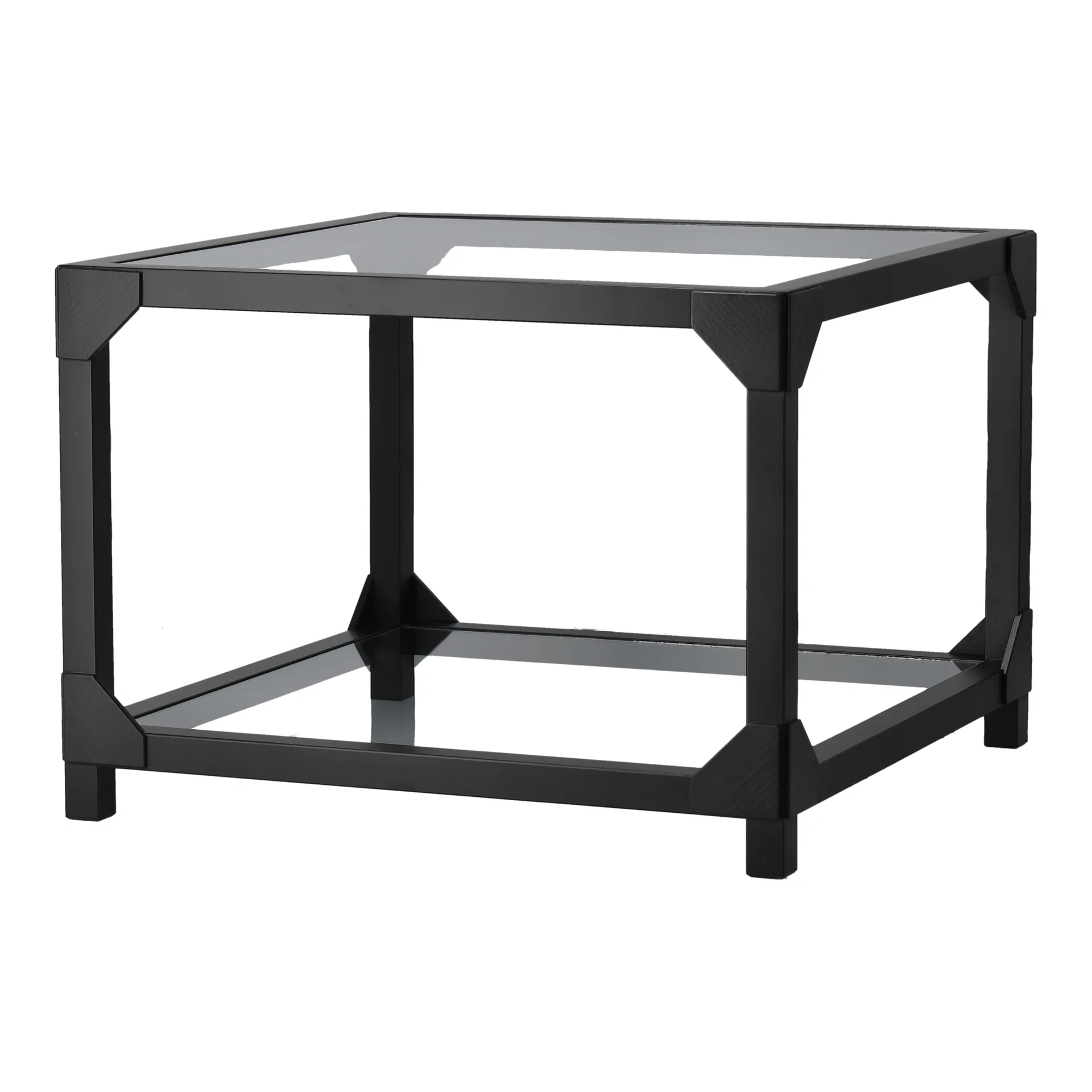 Mesa de Centro Bleck 55x55 cm vidrio, Haya- teñido de negro Gärsnäs