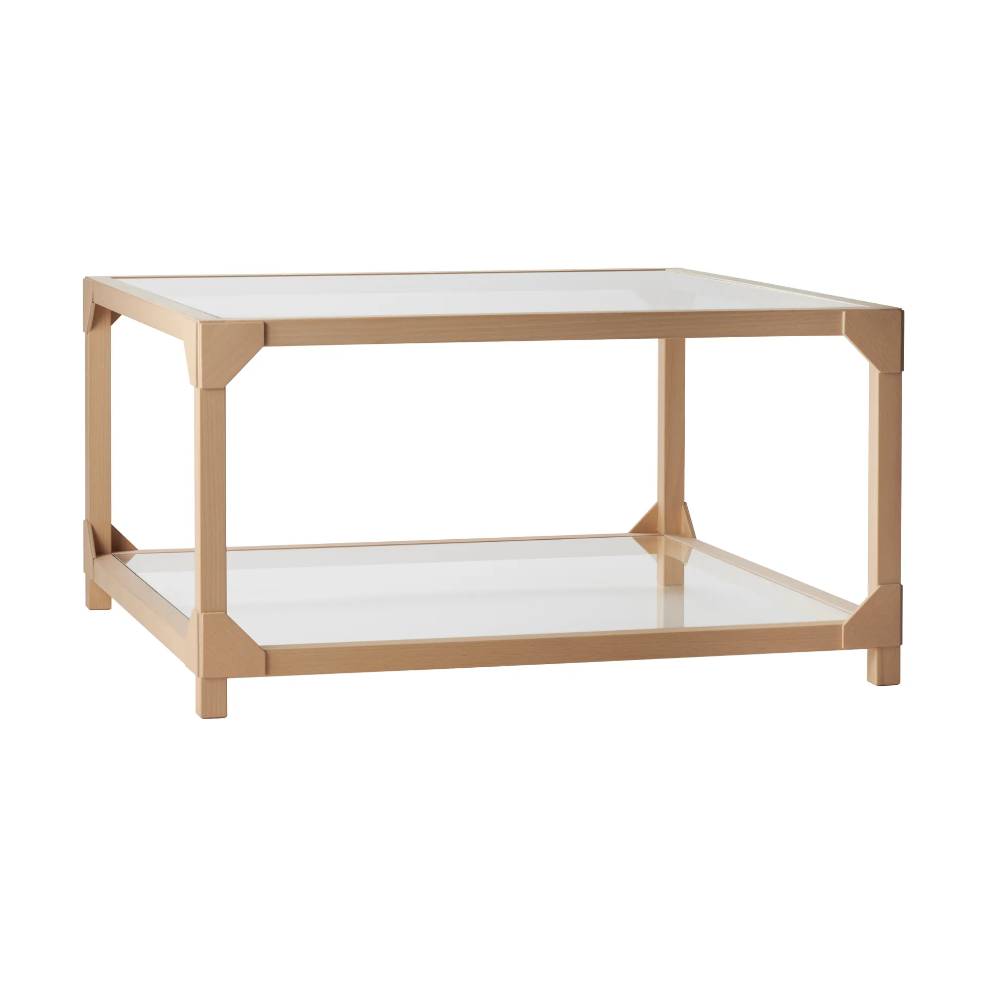 Mesa de centro Bleck 75x75 vidrio, Haya-natural Gärsnäs